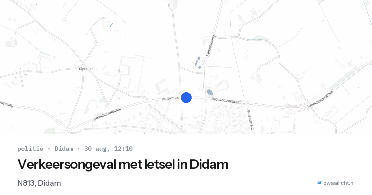 Verkeersongeval met letsel in Didam — 30 aug 2026