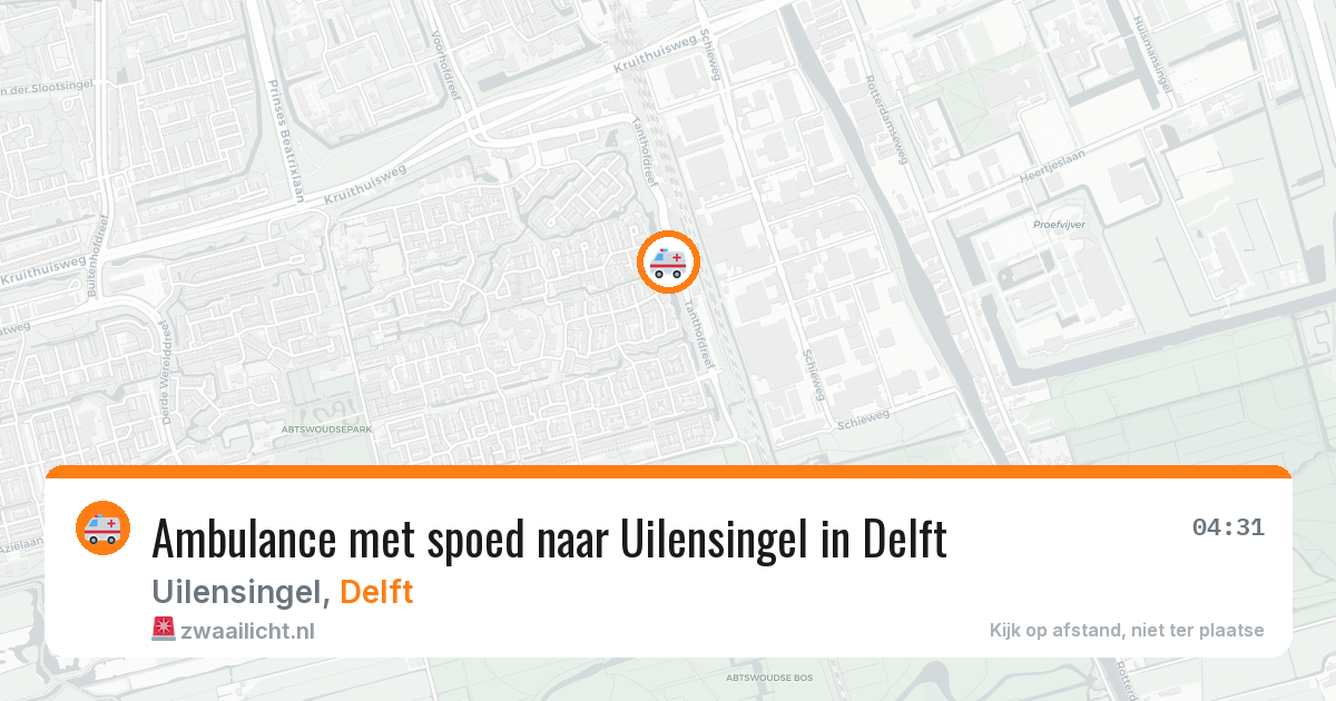 Ambulance met spoed naar Uilensingel in Delft — 13 aug 2026