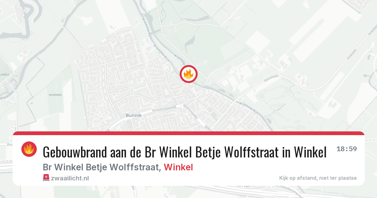 Gebouwbrand aan de Br Winkel Betje Wolffstraat in Winkel — 4 feb 2026