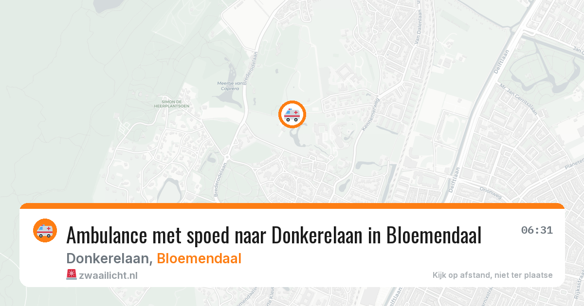 Ambulance met spoed naar Donkerelaan in Bloemendaal — 25 jun 2026