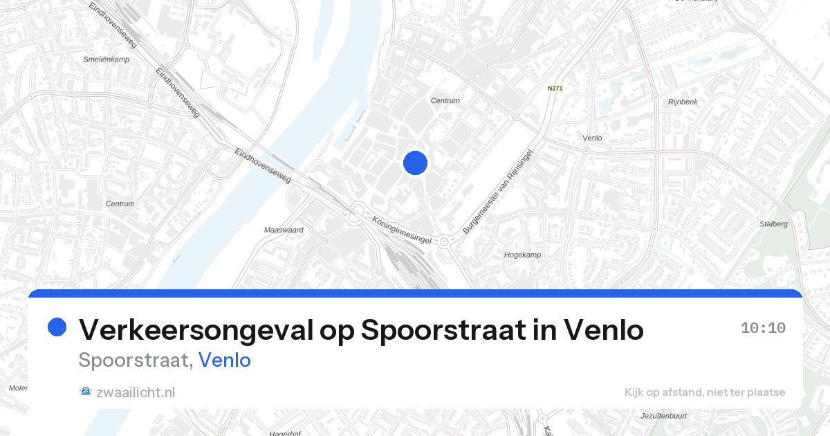 Verkeersongeval op Spoorstraat in Venlo — 26 aug 2026