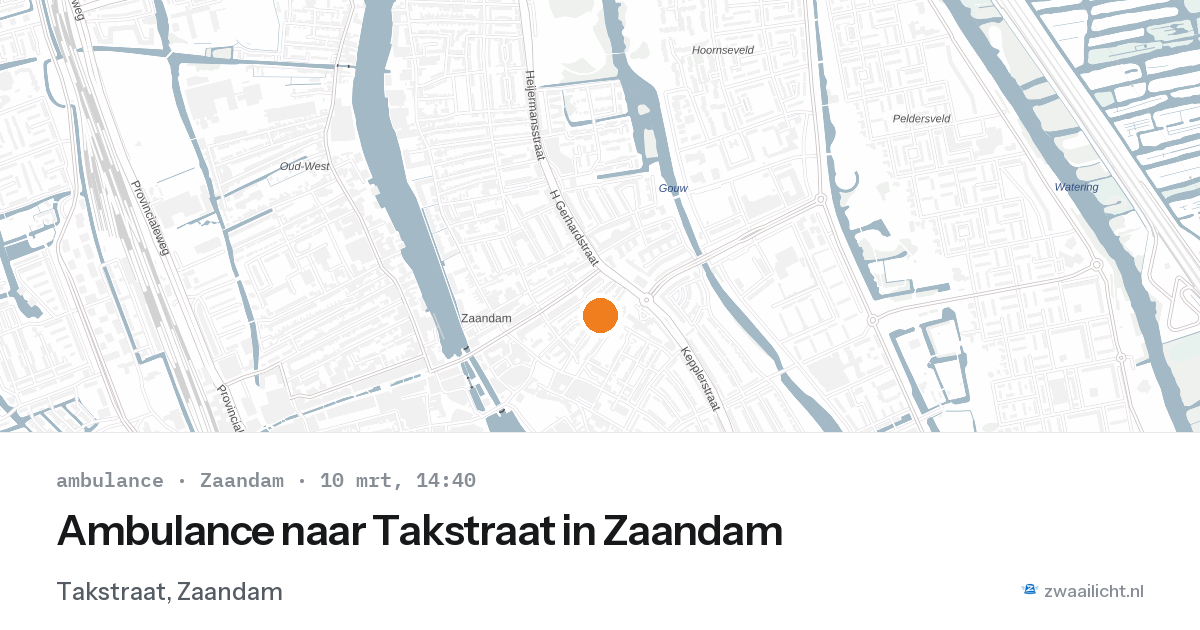 Ambulance naar Takstraat in Zaandam — 10 mrt 2026