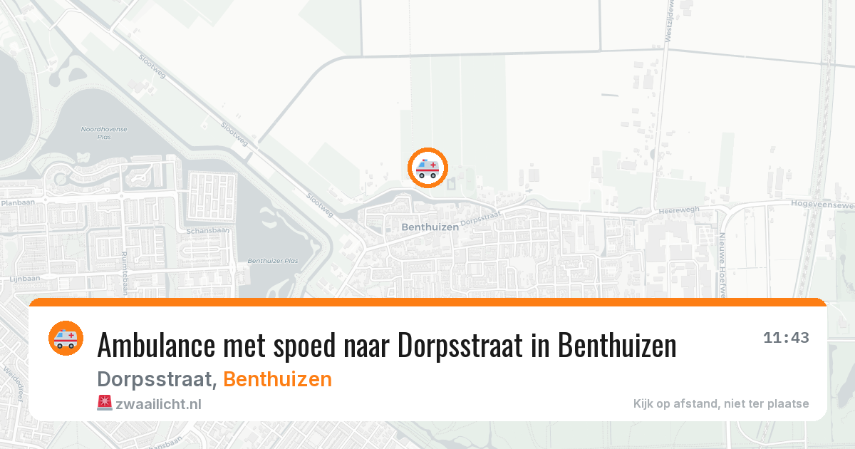 Ambulance met spoed naar Dorpsstraat in Benthuizen — 19 jun 2026