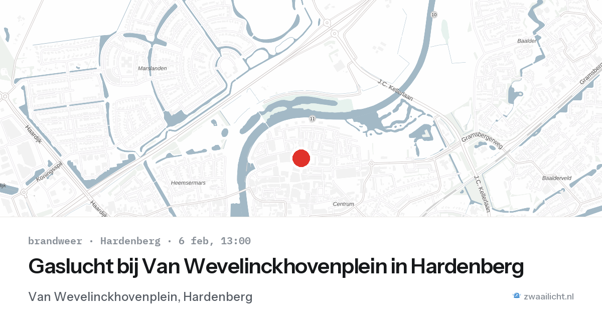 Gaslucht bij Van Wevelinckhovenplein in Hardenberg — 6 feb 2026