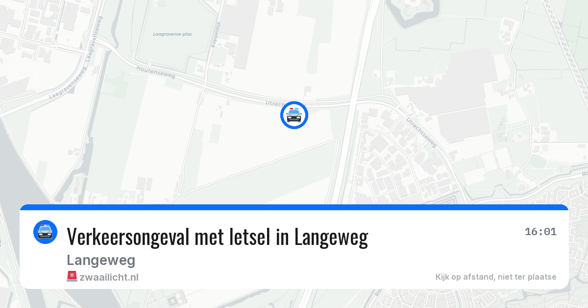 Verkeersongeval met letsel in Langeweg — 20 mrt 2026