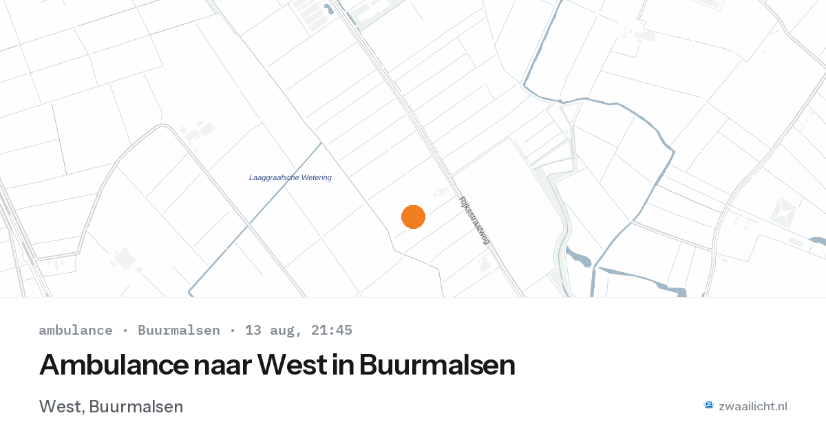 Ambulance naar West in Buurmalsen — 13 aug 2026