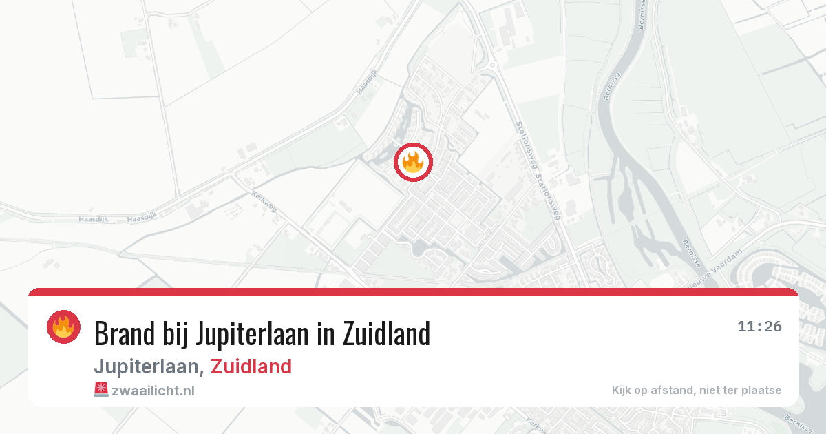 Brand bij Jupiterlaan in Zuidland — 3 jul 2026