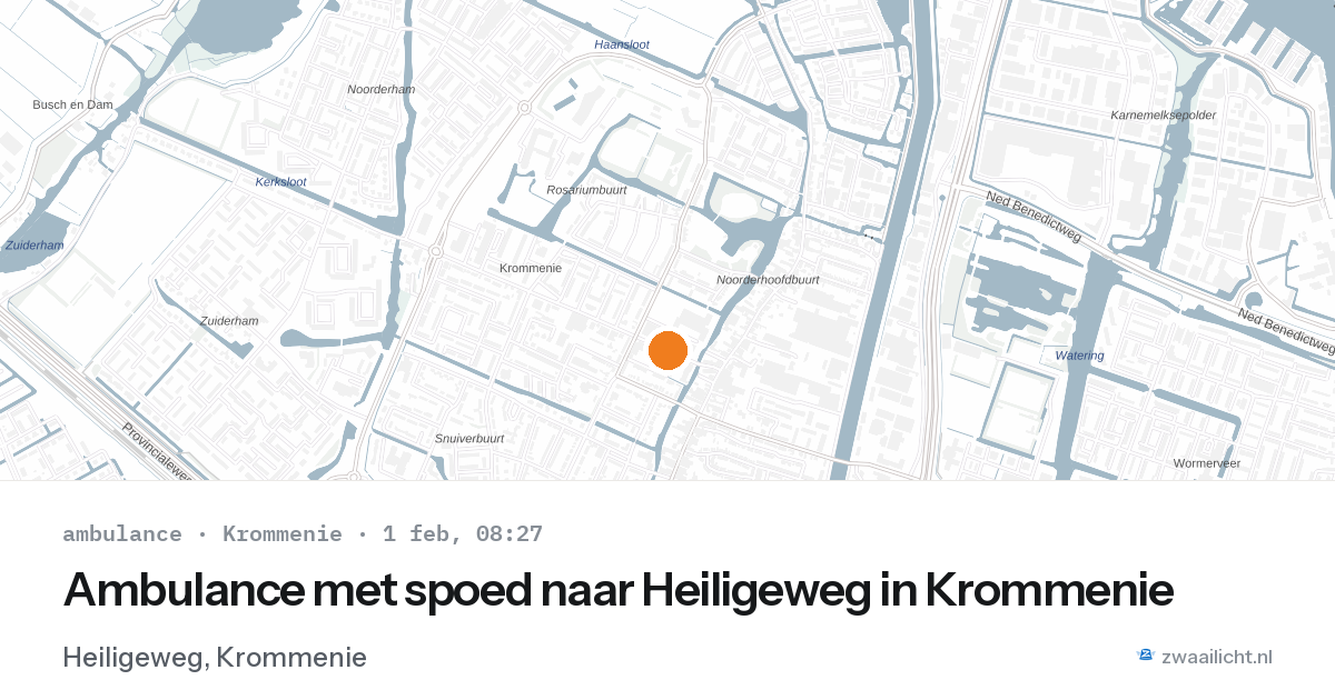 Ambulance met spoed naar Heiligeweg in Krommenie — 1 feb 2026
