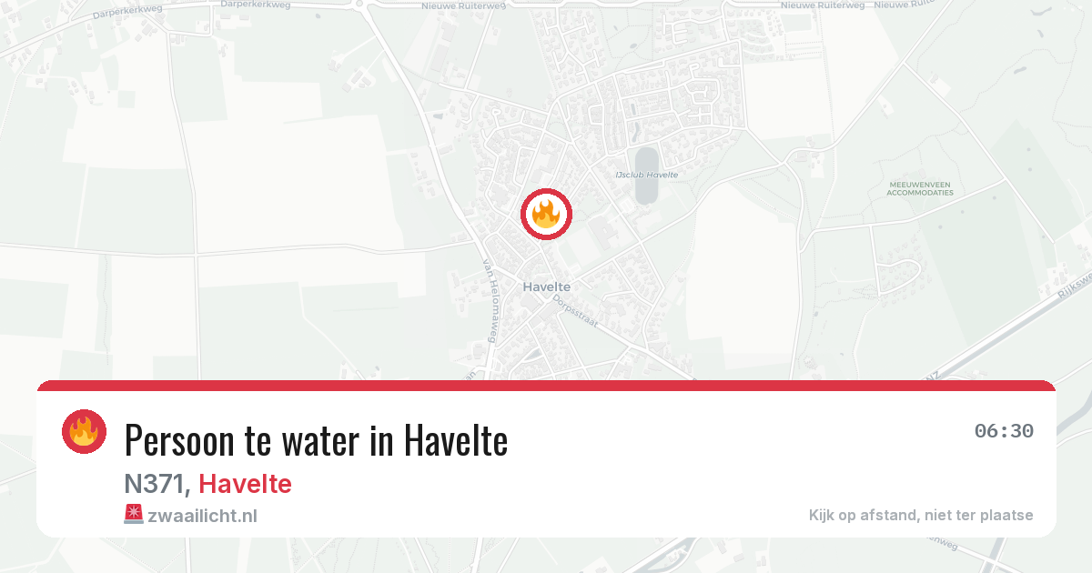 Persoon te water in Havelte — 17 mei 2026