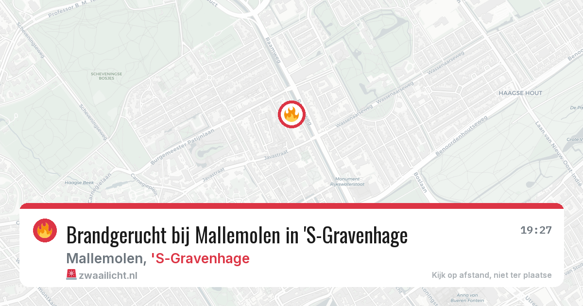 Brandgerucht bij Mallemolen in 'S-Gravenhage — 8 mrt 2026