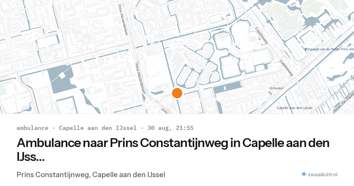 Ambulance naar Prins Constantijnweg in Capelle aan den IJssel — 30 aug 2026