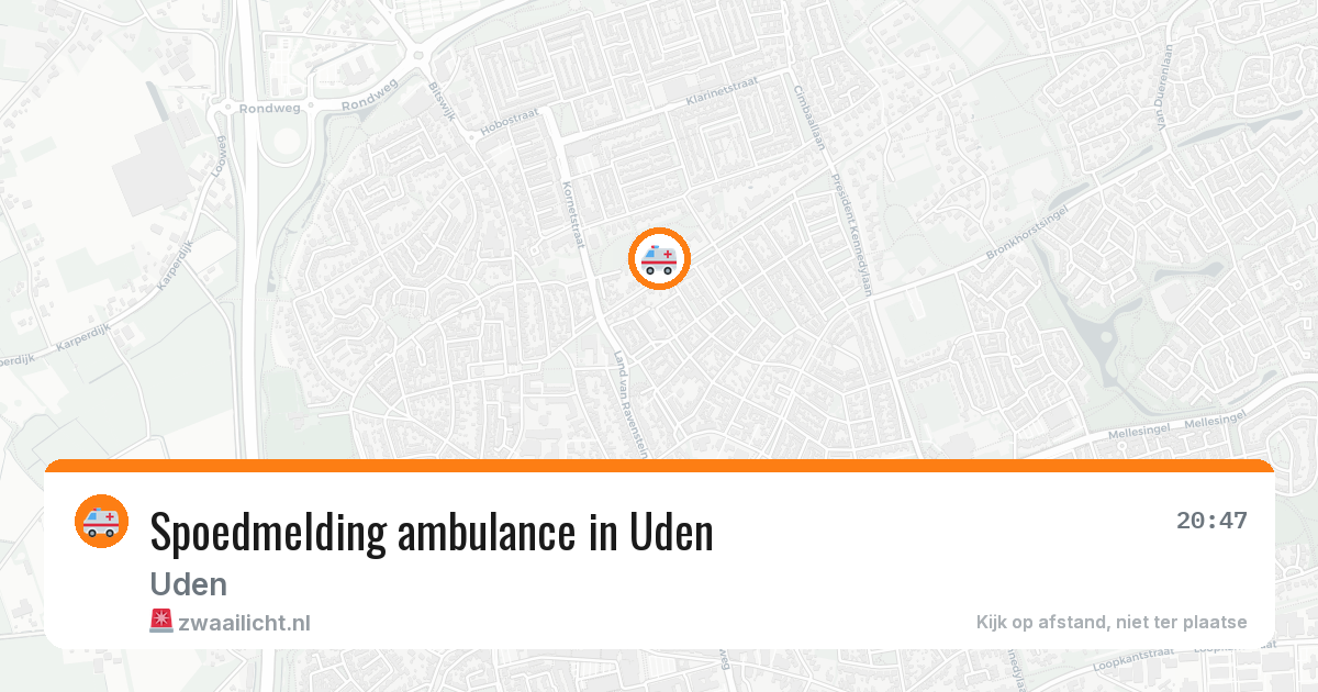 Spoedmelding ambulance in Uden — 11 aug 2026