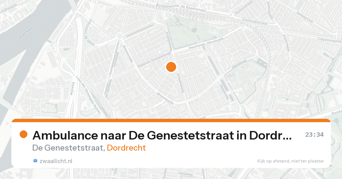 Ambulance naar De Genestetstraat in Dordrecht — 29 jun 2026