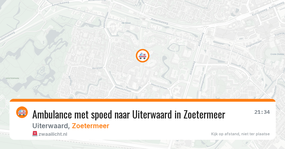 Ambulance met spoed naar Uiterwaard in Zoetermeer — 28 jul 2026