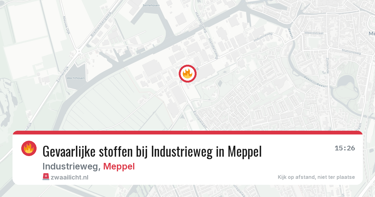 Gevaarlijke stoffen bij Industrieweg in Meppel — 18 jun 2026