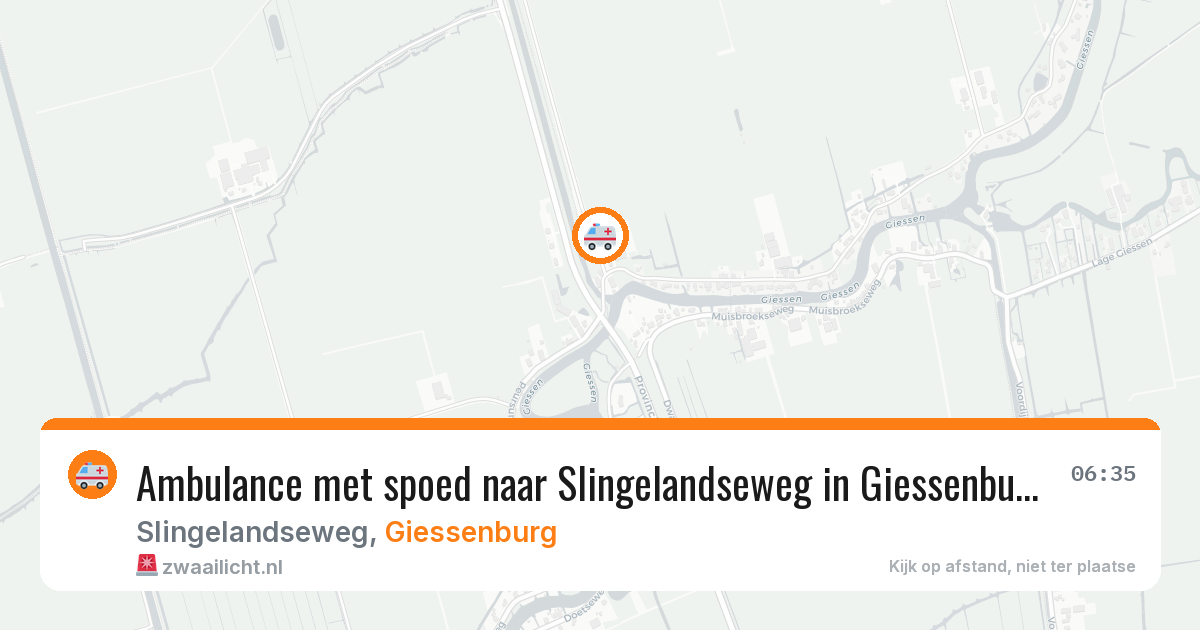 Ambulance met spoed naar Slingelandseweg in Giessenburg — 24 jun 2026