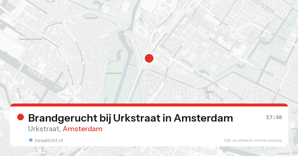 Brandgerucht bij Urkstraat in Amsterdam — 3 jun 2026