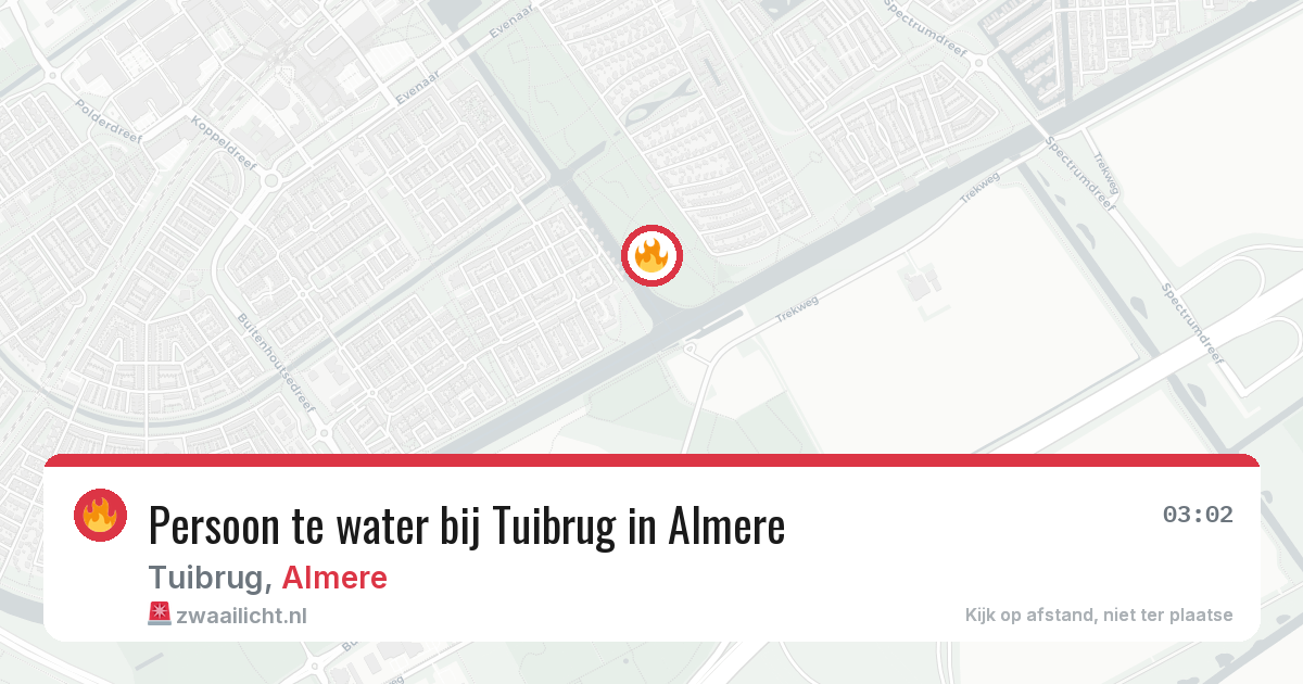 Persoon te water bij Tuibrug in Almere — 27 apr 2026