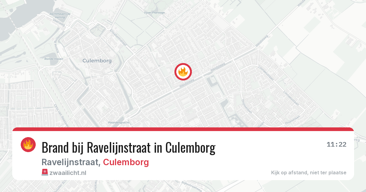 Brand bij Ravelijnstraat in Culemborg — 28 jun 2026