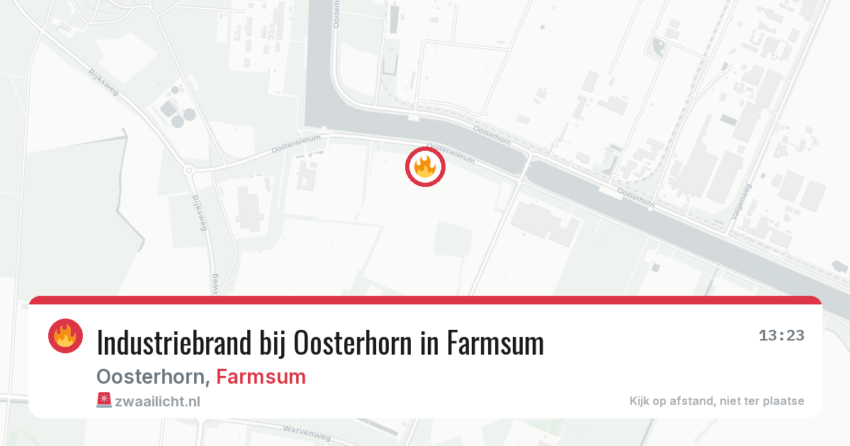 Industriebrand bij Oosterhorn in Farmsum — 3 mei 2026
