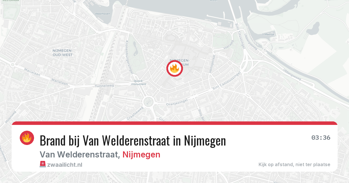 Brand bij Van Welderenstraat in Nijmegen — 22 jun 2026