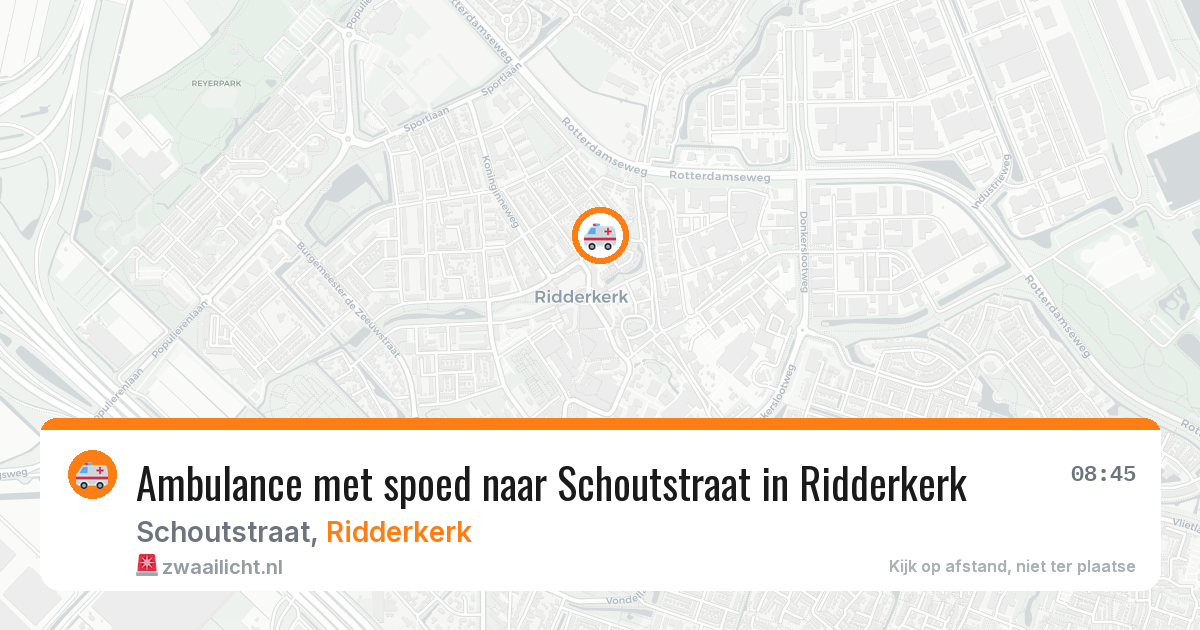 Ambulance met spoed naar Schoutstraat in Ridderkerk — 22 jun 2026