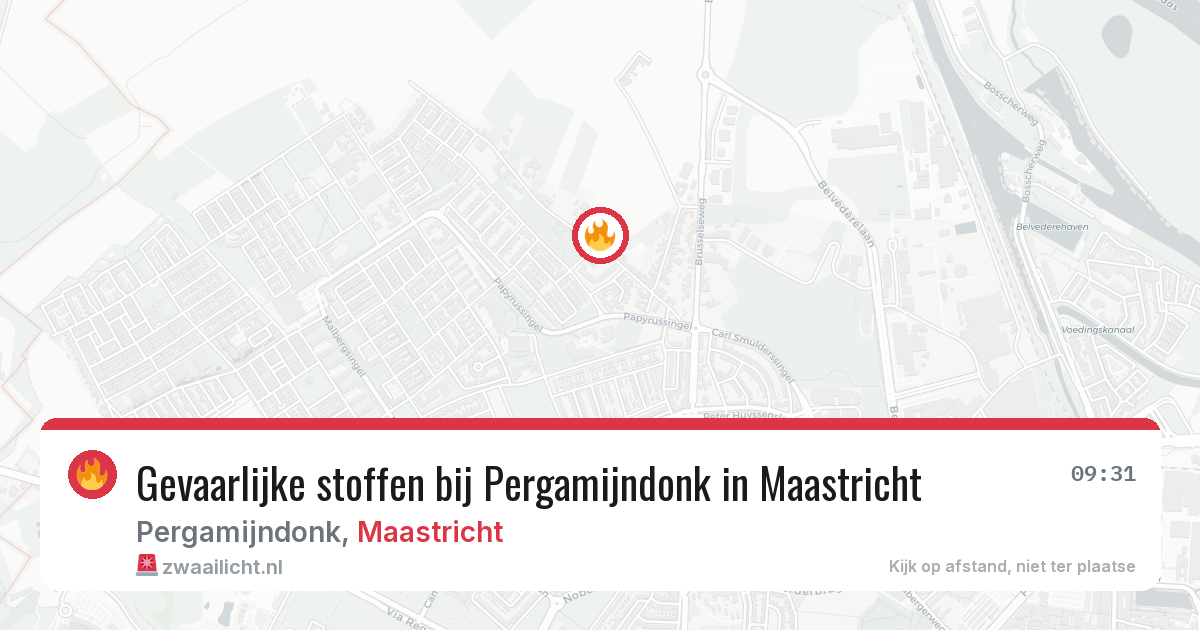 Gevaarlijke stoffen bij Pergamijndonk in Maastricht — 2 jul 2026