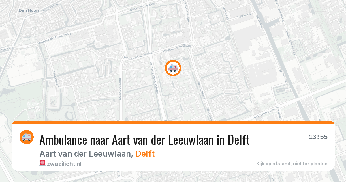 Ambulance naar Aart van der Leeuwlaan in Delft — 13 aug 2026