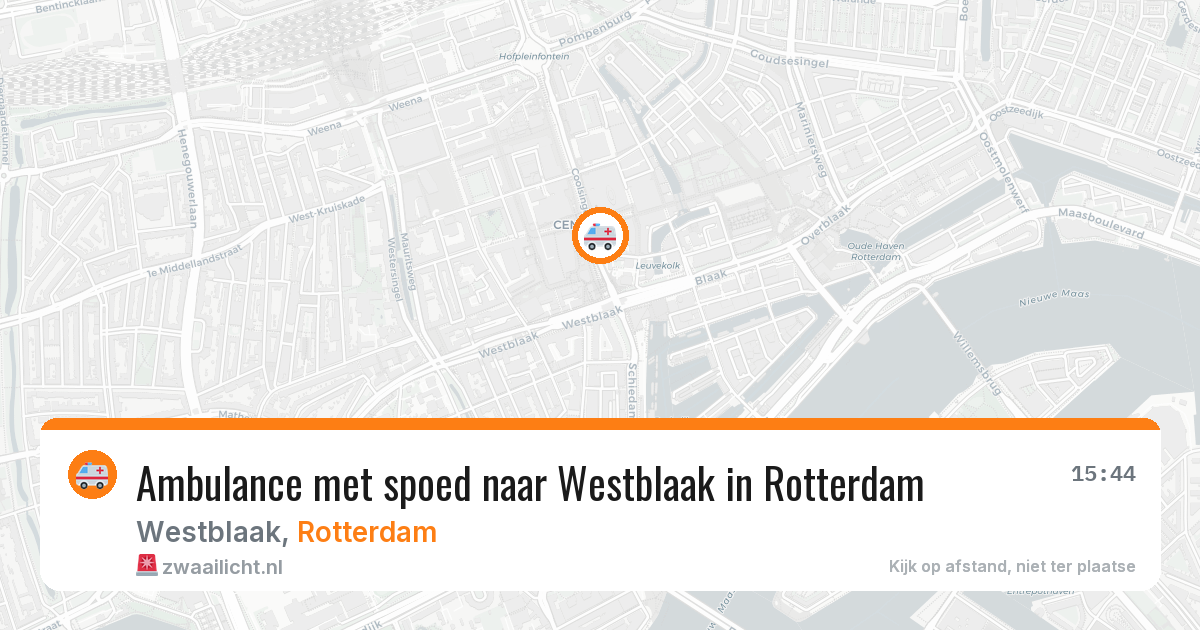Ambulance met spoed naar Westblaak in Rotterdam — 8 aug 2026