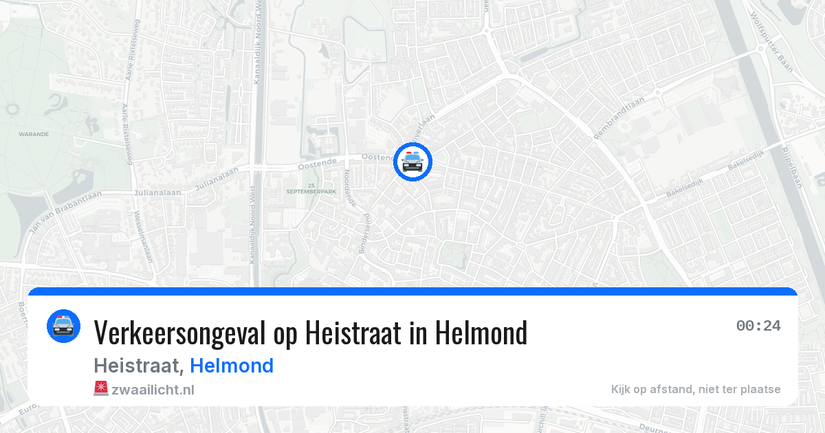 Verkeersongeval op Heistraat in Helmond — 9 jul 2026
