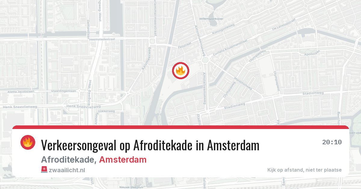 Verkeersongeval op Afroditekade in Amsterdam — 19 mei 2026