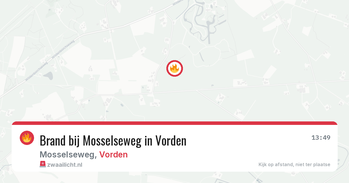 Brand bij Mosselseweg in Vorden — 10 aug 2026