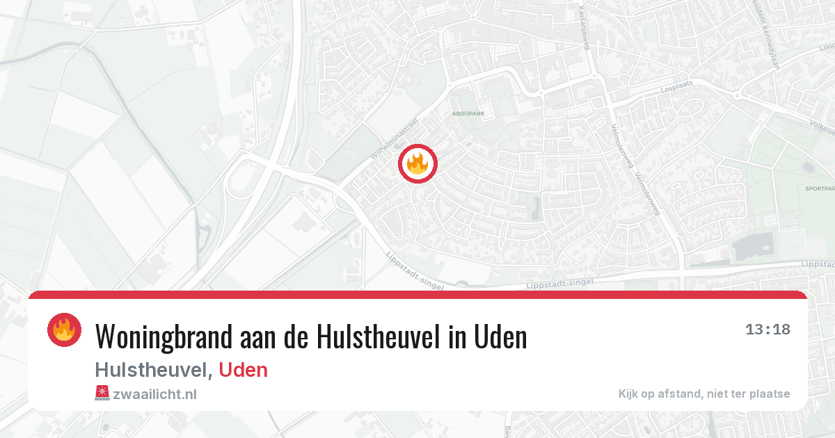 Woningbrand aan de Hulstheuvel in Uden — 19 apr 2026