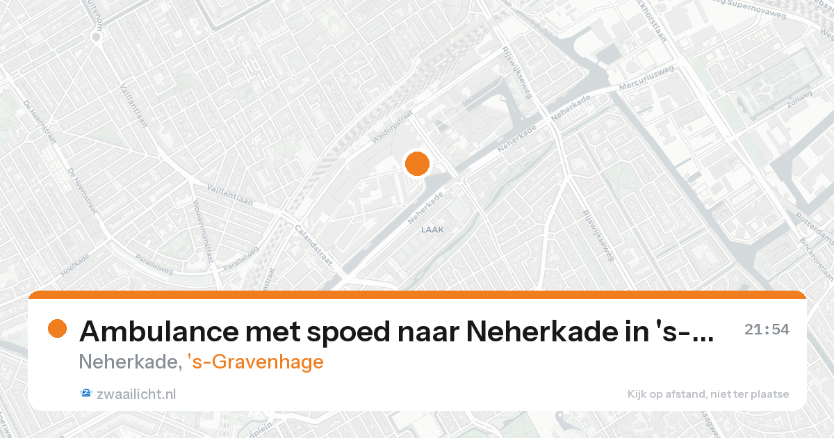 Ambulance met spoed naar Neherkade in 's-Gravenhage — 20 aug 2026