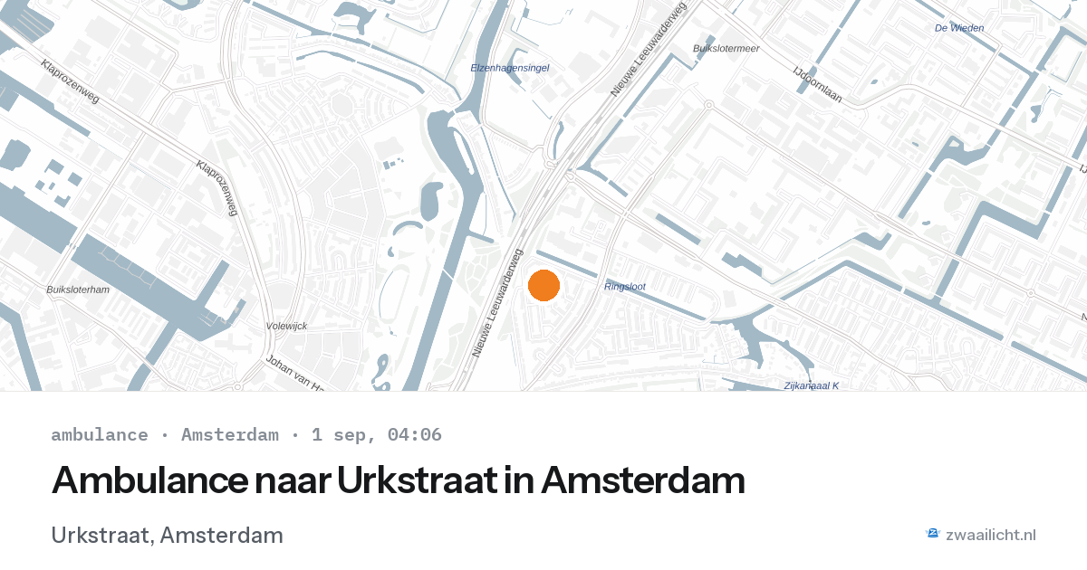 Ambulance naar Urkstraat in Amsterdam — 1 sep 2026