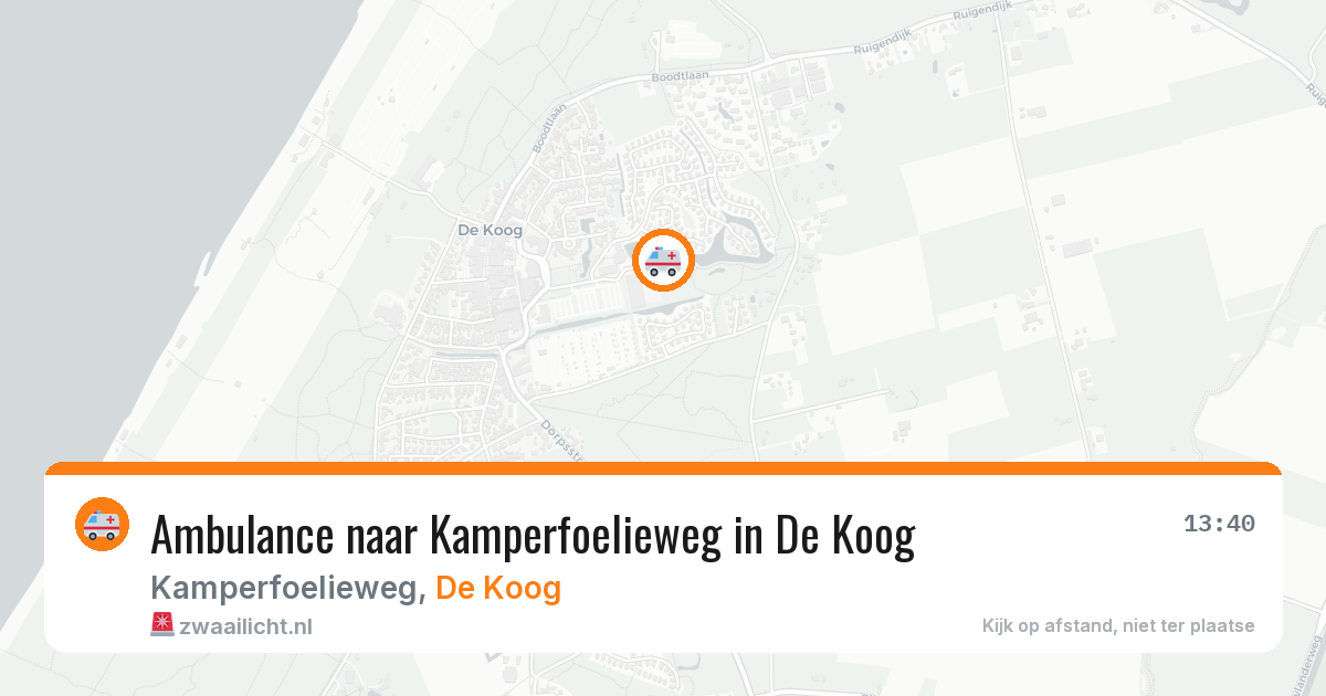 Ambulance naar Kamperfoelieweg in De Koog — 13 aug 2026