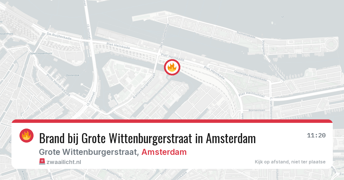 Brand bij Grote Wittenburgerstraat in Amsterdam — 21 jun 2026