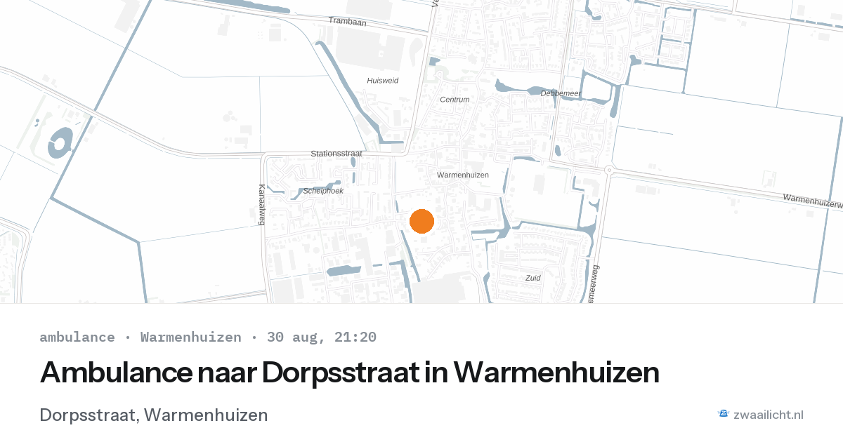 Ambulance naar Dorpsstraat in Warmenhuizen — 30 aug 2026