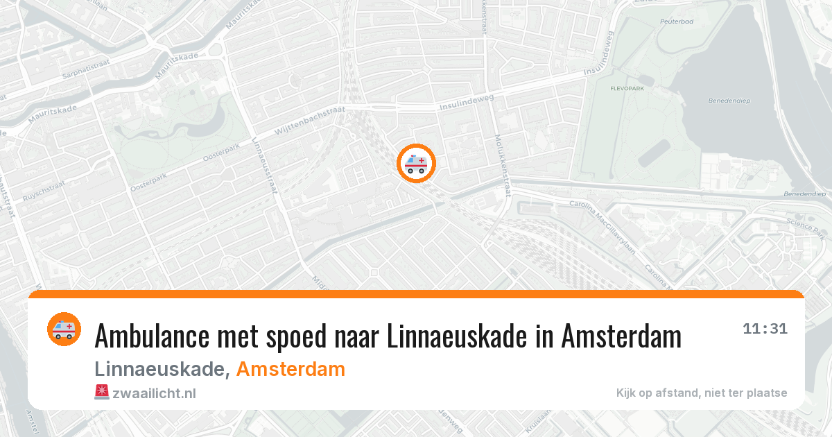Ambulance met spoed naar Linnaeuskade in Amsterdam — 24 mrt 2026