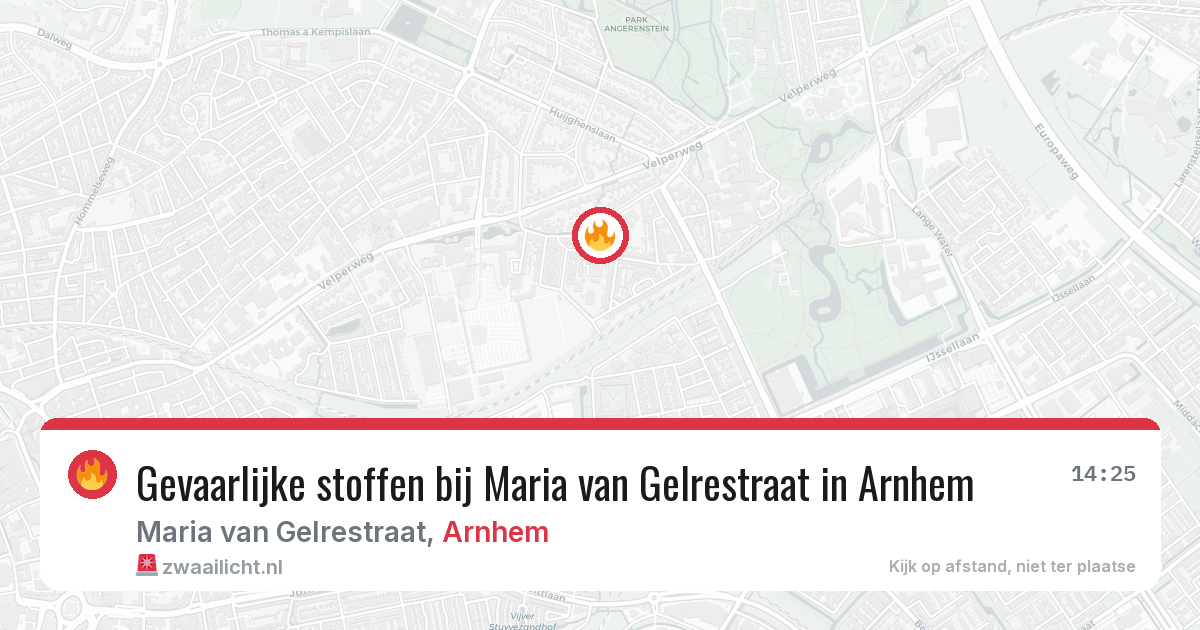 Gevaarlijke stoffen bij Maria van Gelrestraat in Arnhem — 3 aug 2026
