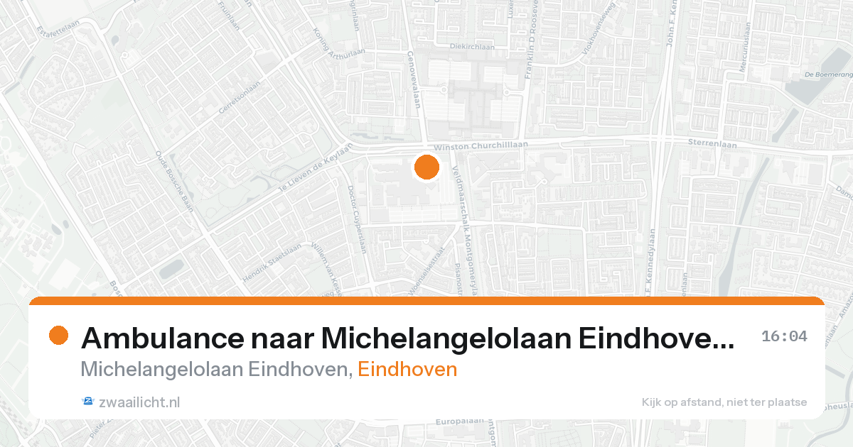 Ambulance naar Michelangelolaan Eindhoven in Eindhoven — 20 aug 2026