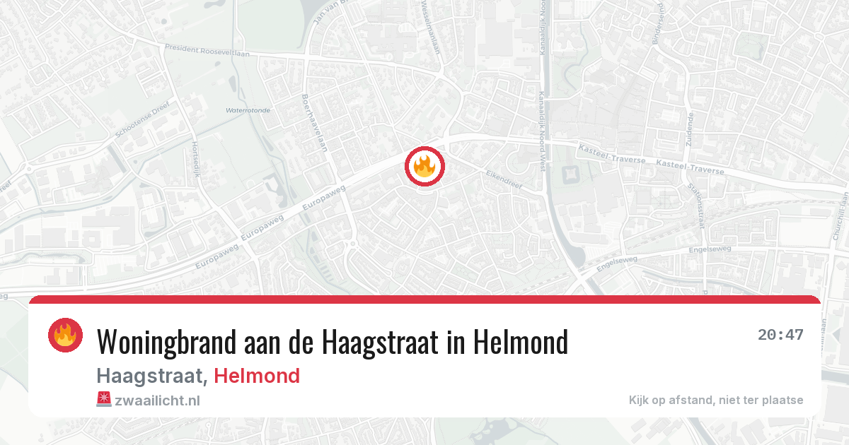 Woningbrand aan de Haagstraat in Helmond — 1 mrt 2026