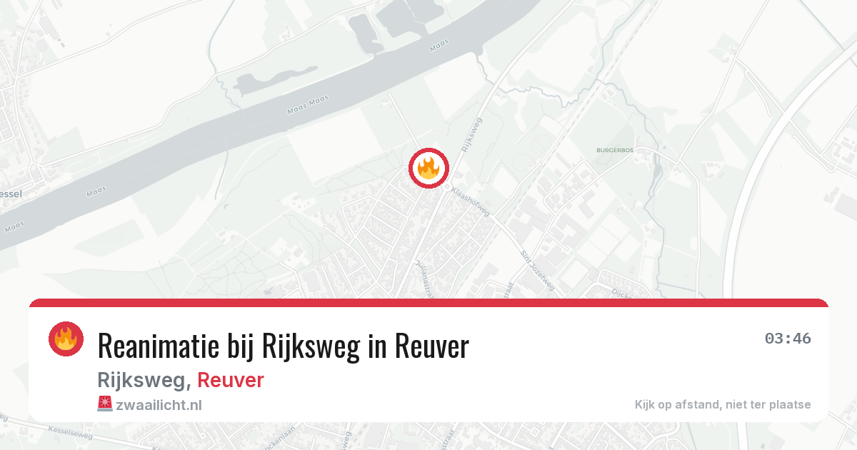 Reanimatie bij Rijksweg in Reuver — 11 mrt 2026