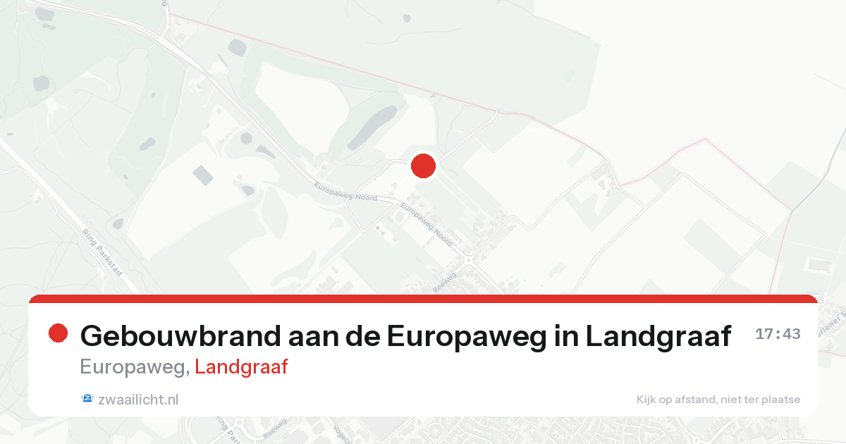 Gebouwbrand aan de Europaweg in Landgraaf — 15 aug 2026