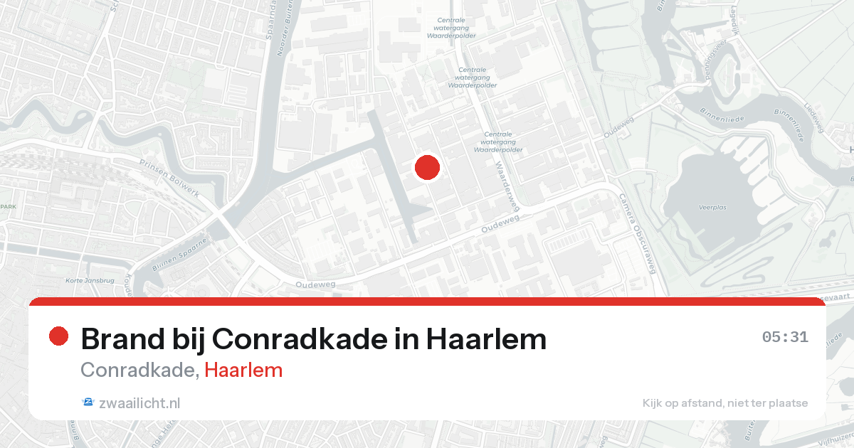 Brand bij Conradkade in Haarlem — 20 aug 2026