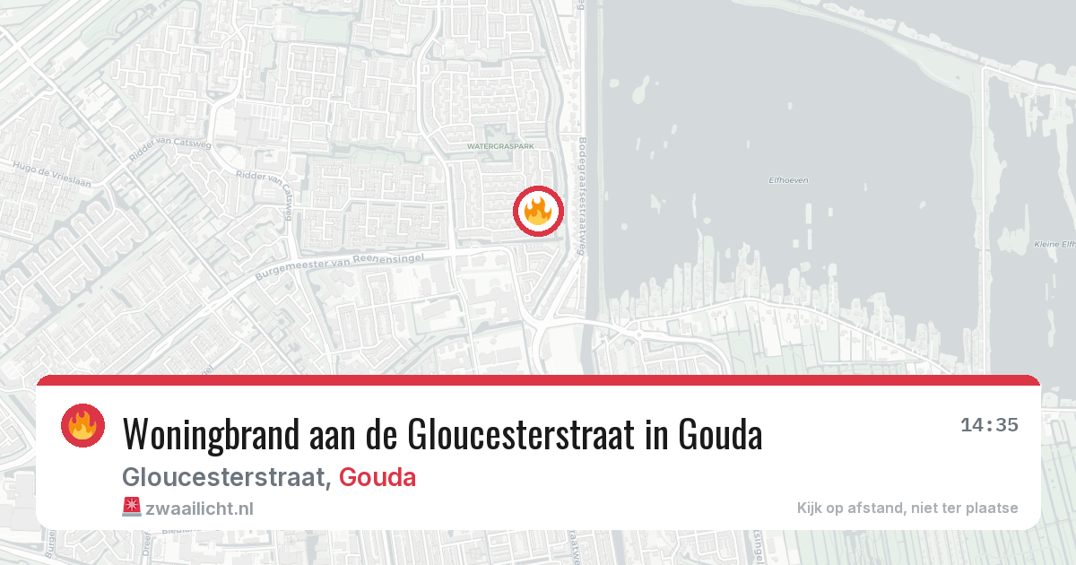 Woningbrand aan de Gloucesterstraat in Gouda — 9 mei 2026