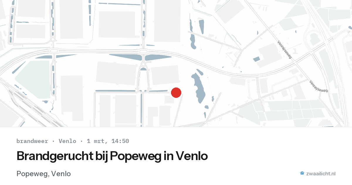 Brandgerucht bij Popeweg in Venlo — 1 mrt 2026