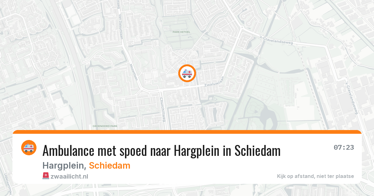 Ambulance met spoed naar Hargplein in Schiedam — 12 jun 2026