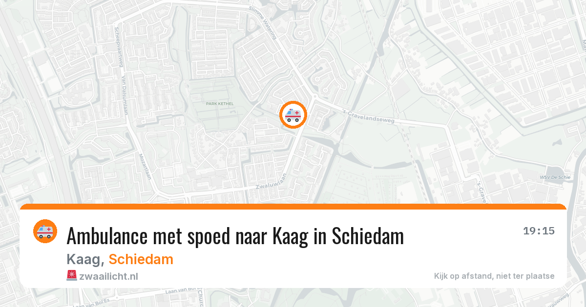 Ambulance met spoed naar Kaag in Schiedam — 10 jul 2026