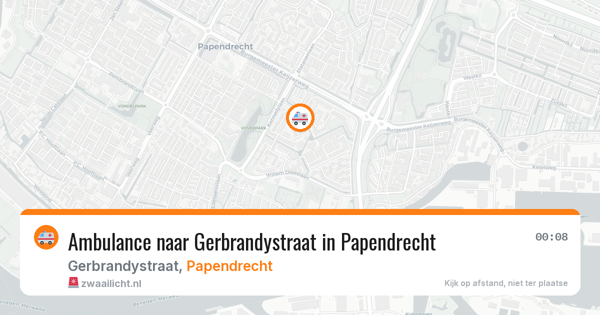 Ambulance naar Gerbrandystraat in Papendrecht — 20 jun 2026